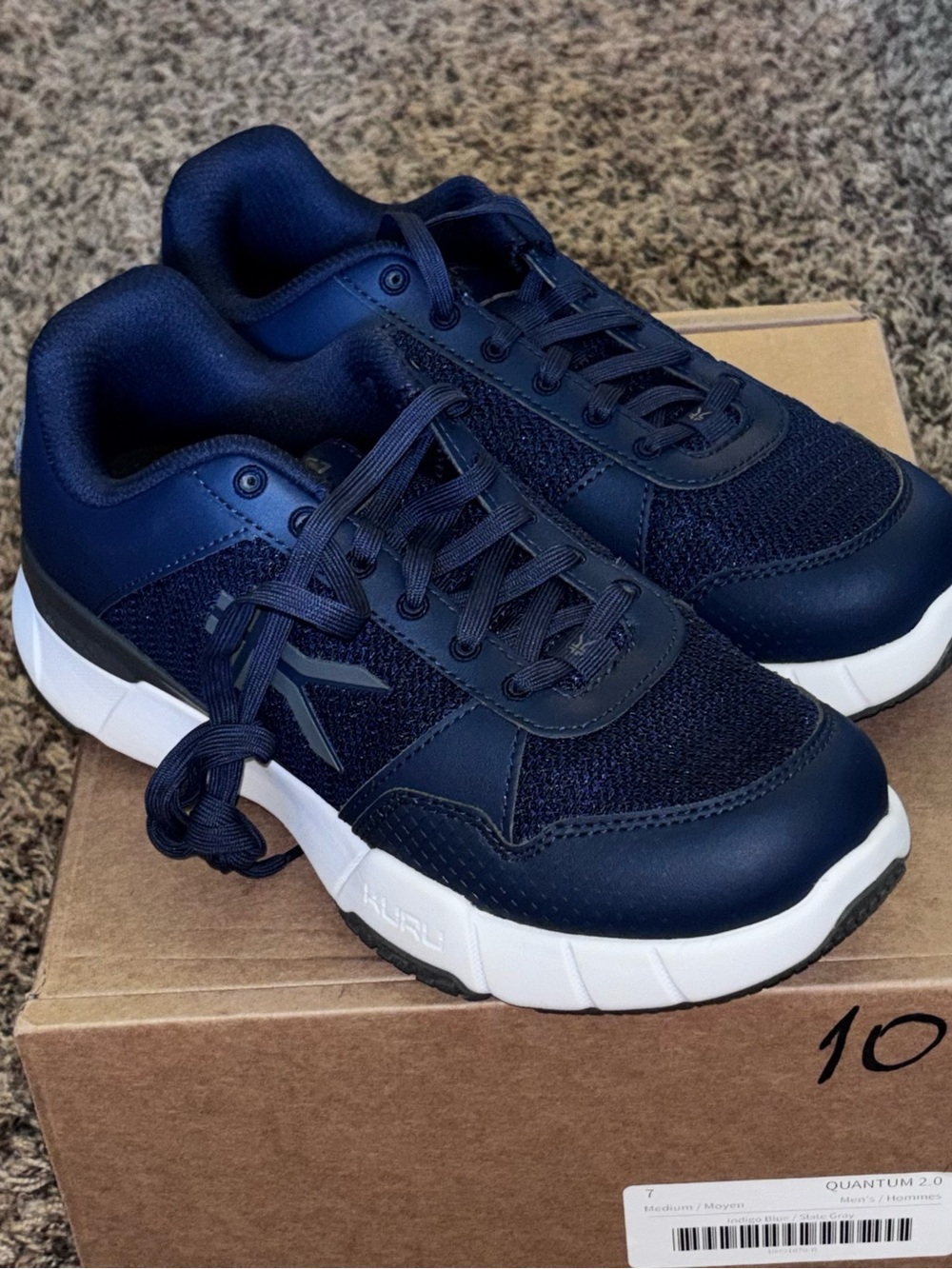Kuru Quantum 2.0 Men’s Size 7 Indigo Blue Slate Gray Athletic Shoes New
